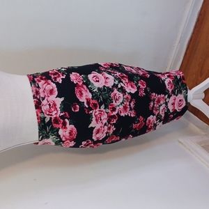 Midi floral pencil skirt